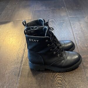 DKNY - Black Lace-Up Ankle Boots